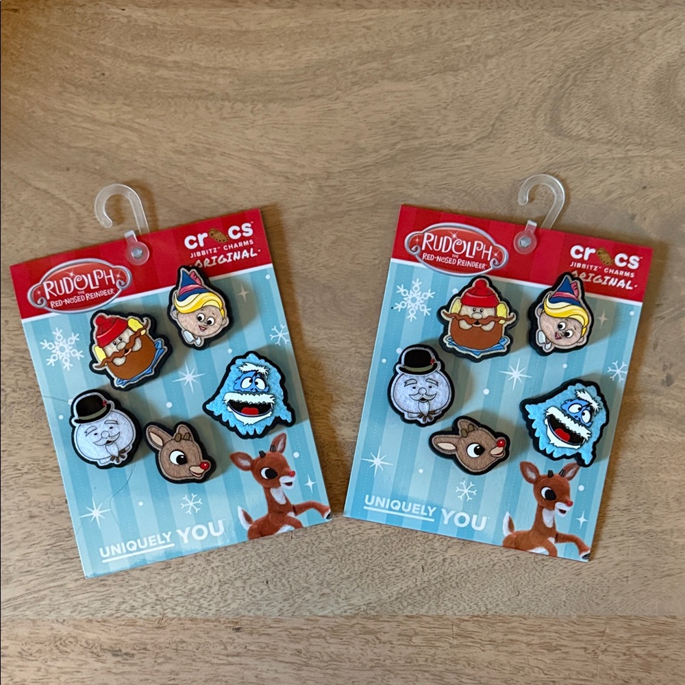 Set of 🔟 CROCS Shoe Jibbitz Charms - Rudolph Festive Holiday Characters!